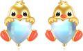 wholesale 925 Sterling Silver Chick Heart Stud Earrings  for Girls and Women-0-0