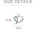 wholesale 925 Sterling Silver Heart-Shaped Teal and Purple Crystal Pendant Necklace-0-4