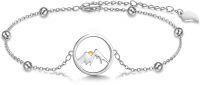 wholesale 925 Sterling Silver Mountain Charm Bracelet Gift for Women Girls Sis-M-Mountain