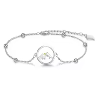 wholesale 925 Sterling Silver Mountain Charm Bracelet Gift for Women Girls Sis-M-Mountain
