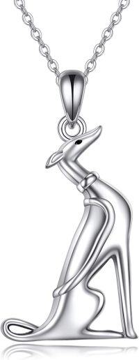 wholesale 925 Sterling Silver Greyhound Dog Pendant Necklace for Women Girls  43cm Chain Length-greyhound 1