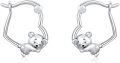 wholesale 925 Sterling Silver Hypoallergenic Sleeping Bear Huggable Hoop Earrings-0-0