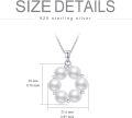 wholesale 925 Sterling Silver Crown Design with White Freshwater Pearl and Cubic Zirconia Necklace for Women's Gifts-0-5