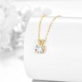 wholesale 14K Gold Round Cut Moissanite Solitaire V-Shape Pendant Necklace for Women (1 ct)-0-4