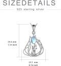 wholesale 925 Sterling Silver Moonstone Fox Pendant Necklace for Women-0-5