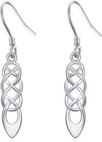 wholesale 925 Sterling Silver Celtic Knot Drop Earrings - Irish s for Women-Celtic Style-22