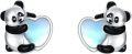 wholesale 925 Sterling Silver Hypoallergenic Heart-Shaped Panda Stud Earrings with Blue Mother of Pearl Inlay-0-0