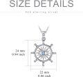 wholesale 925 Sterling Silver Compass Eye Pendant Necklace Evil Eye Protection  for Women Girls-0-4