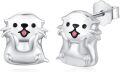 wholesale 925 Sterling Silver Cute Otter Stud Hoop Earrings for Women Girls  3D Animal Design Minimalist Fashion Accessory Lightweight Comfortable Wear Daily Use Hypoallergenic Safe Nickel Free Lead-Free-0-0