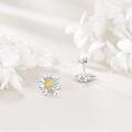 wholesale Gold 925 Sterling Silver Daisy Stud Earrings - Birth Flower  for Women-0-9