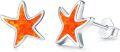 wholesale 925 Sterling Silver Orange Opal Starfish Stud Earrings - Ocean Beach  for Women & Girls-0-0