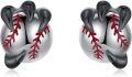 wholesale 925 Sterling Silver Baseball Claw Stud Earrings for Women and Men Sportswear Accessories Gift Ideas-0-0