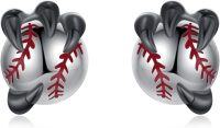 wholesale 925 Sterling Silver Baseball Claw Stud Earrings for Women and Men Sportswear Accessories Gift Ideas-Baseball