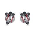 wholesale 925 Sterling Silver Baseball Claw Stud Earrings for Women and Men Sportswear Accessories Gift Ideas-0-0