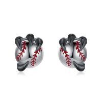 wholesale 925 Sterling Silver Baseball Claw Stud Earrings for Women and Men Sportswear Accessories Gift Ideas-Baseball