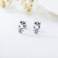 wholesale 925 Sterling Silver Blue Austrian Crystal Owl Stud Earrings-0-19