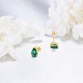wholesale 14K Gold Emerald Pear-Shaped Stud Earrings for Women - Birthday & Christmas Gifts-0-4