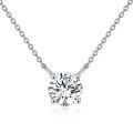 wholesale 14K Rose Gold Moissanite Round Cut Solitaire Pendant Necklace 0.5-2 ct 16+2 Chain-0-5