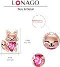 wholesale 925 Sterling Silver Pink Crystal Love Heart Fox Stud Earrings for Girls and Women-0-3