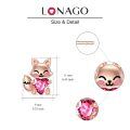 wholesale 925 Sterling Silver Cute Fox Holding Heart Earrings Wholesale Pink-0-3