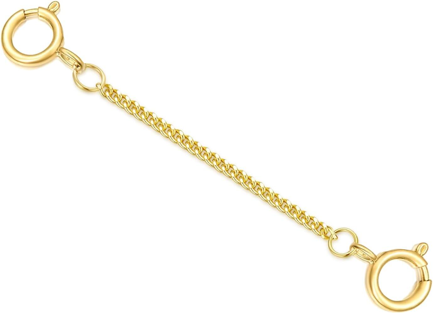 10K Yellow Gold 1 2 3 4 5 Necklace Extender Chain w Double Spring Clasp Bracelet Anklet Extension-0-1