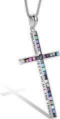 wholesale Sterling Silver Cross Necklace Philippians 4 13 I Can Do All Things Inspirational Gift-0-92