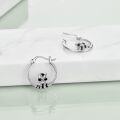 wholesale 925 Sterling Silver Raccoon Animal Hoop Earrings Gift for Women Girls Jewelry Accessories-0-2