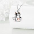 wholesale 925 Sterling Silver Cow in Cup Heart Charm Pendant Necklace s for Women-0-5