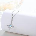 wholesale 925 Sterling Silver Blue Moonstone Star Pendant Necklace for Women Girls  48cm Chain Length-0-1