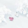 wholesale 925 Sterling Silver Pink Axolotl Stud Earrings for Women Girls Gift Idea-0-3