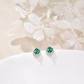 wholesale  Sterling Silver Cubic Zirconia Crystal Birthstone Stud Earrings, Emerald Green May Gemstone Jewelry Gifts for Women-0-2