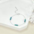 wholesale 925 Sterling Silver Turquoise Beads Chain Ankle Anklet for Women Beach Foot Jewelry-0-1