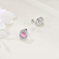 wholesale Sterling Silver Natural Stone Filigree Stud Earrings Christmas Gifts-0-3