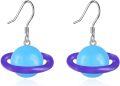 wholesale 925 Sterling Silver Saturn Planet Drop Dangle Earrings - Outer Space  for Her Him-0-0