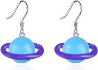 wholesale 925 Sterling Silver Saturn Planet Drop Dangle Earrings - Outer Space  for Her Him-Planet Earrings 2