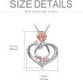 wholesale 925 Sterling Silver I Love You Mom Necklace with Rose Flower and Heart Pendant for Women-0-5