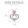 wholesale 925 Sterling Silver I Love You Mom Necklace with Rose Flower and Heart Pendant for Women-0-5