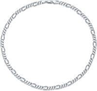 wholesale Sterling Silver Sterling Silver Diamond Cut Figaro Chain Necklace Gold Silver Plated 16 24 Italy-16 Inches 3mm Silver Plated