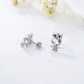 wholesale 925 Sterling Silver Blue Austrian Crystal Owl Stud Earrings-0-20