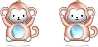 wholesale 925 Sterling Silver Blue Stone Monkey Stud Earrings-Monkey Moonstone Earrings
