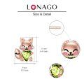 wholesale 925 Sterling Silver Cute Fox Holding Heart Earrings Wholesale Pink-0-25