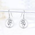 wholesale 925 Sterling Silver Reindeer Drop Earrings for Women Girls Holiday Xmas Gift-0-2
