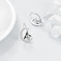 wholesale 925 Sterling Silver Penguin on Crescent Moon Leverback Dangle Drop Hoop Earrings for Women Birthdays Anniversaries and Christmas Gifts-0-4