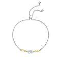 wholesale 14k Two Tone Gold Interlocking Heart Infinity Lab Grown Diamond Adjustable Bracelet-0-0