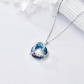wholesale TOUPOP Mother's Day Gifts For Mom Her I Love You Mom Necklaces 925 Sterling Silver Heart Necklace With Circle Crystal Jewelry For Women Friends Mother Birthday -0-4