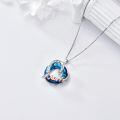 TOUPOP Sterling Silver Crystal Heart I Love You Mom Necklace For Women-0-4