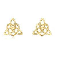 wholesale 14k Gold Celtic Trinity Knot Stud Earrings For Women-Celtic