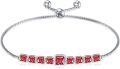 wholesale TOUPOP Bracelet For Women Sterling Silver Classic Birthstone Tennis Bracelet With Fashion Jewelry Gifts For Women Teen Girls Friend Birthday | Adjustable Silder (d-01-january-garnet), 7+2 -0-0