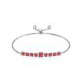 TOUPOP Sterling Silver Garnet Tennis Bracelet Adjustable Slider-0-0