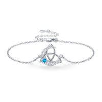 wholesale 925 Sterling Silver Birthstone Bracelet for Women Celtic Charm Jewelry Gift-12-Dec-Turquoise